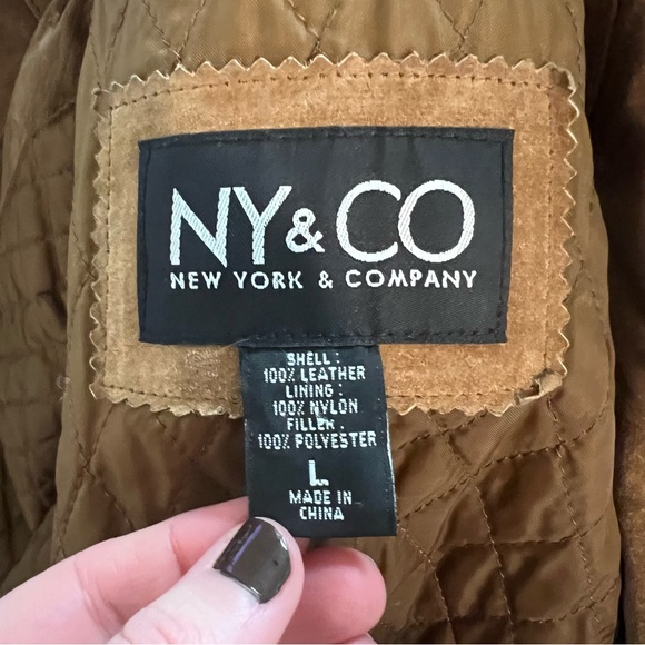 NY & Co 90s/Y2K Classic Genuine Suede Leather Jacket Light Tan Camel 🧥✨ - Picture 11 of 16